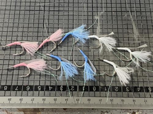 シマアジ用ウィリー針白青ピンク各3個入り伊勢尼13号仕様