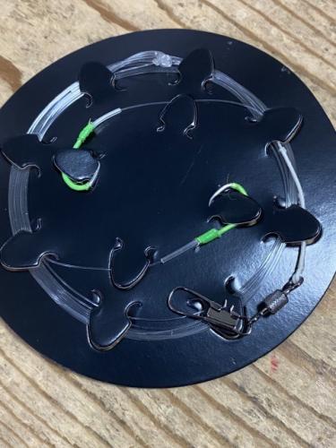 房総エリアのシマアジ仕掛けハリス5号幹6号2.5m空針2本