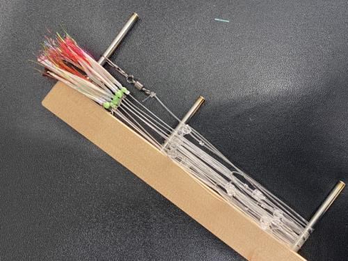 寒サバ用極太フラッシャーサビキ8本針掛け枠付き