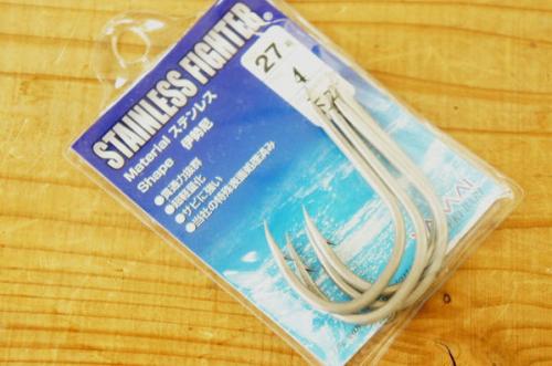 ヤマイステキ針ステンレスファイター伊勢尼27号アシストフック