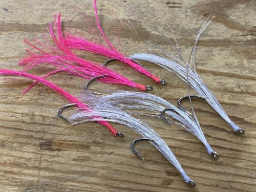 ハンドメードサバ釣り専用白、ピンクフラッシャーサビキ針各3個セット