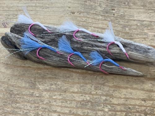 シマアジ用ウィリーバケチヌ針7号ケイムラピンク白・青各3個入り