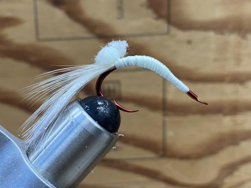 万能ウイリー針赤細地深海18号仕様(白)1本