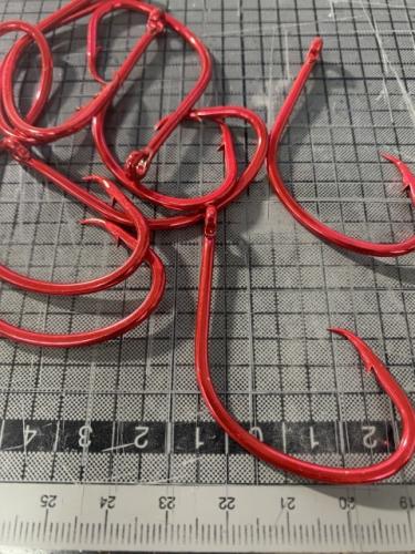 大型細地環付ムツ針ヒネリ赤8/010本イシナギ、アブラボウズに!