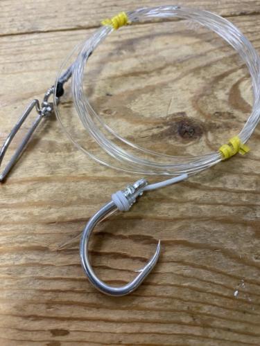 ハリス40号の泳がせ仕掛け、すっぽ抜け軽減!チモトケイムラ加工