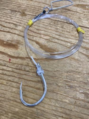 カンパチ泳がせ仕掛けナイロン60号マギール12/0ケイムラ強化チューブ補強