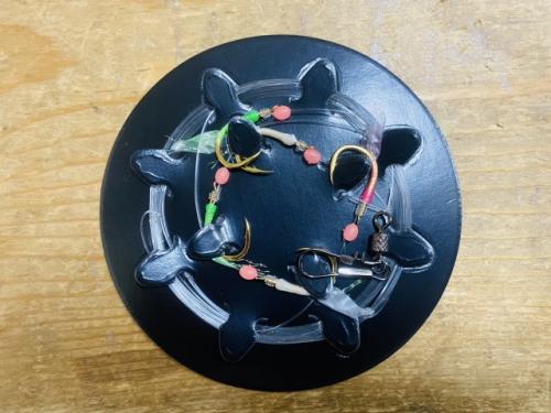 シマアジ仕掛けハリス8号スキンバケ5本吹き流し仕様