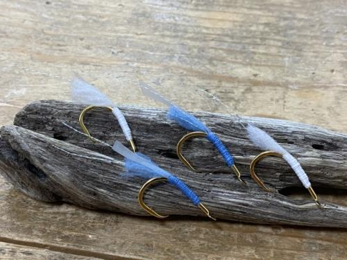 シマアジ用ウィリー針魚皮入ストレート12号(白青)各2個入り